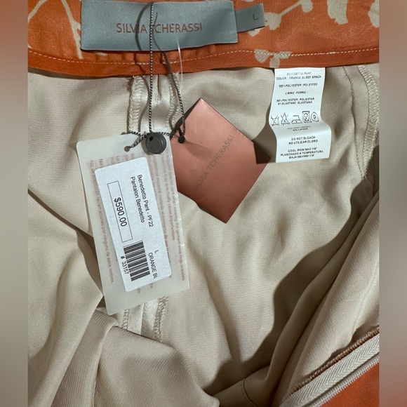 Silvia Tcherassi Benedetto Floral Pant Orange Large - Picture 10 of 10